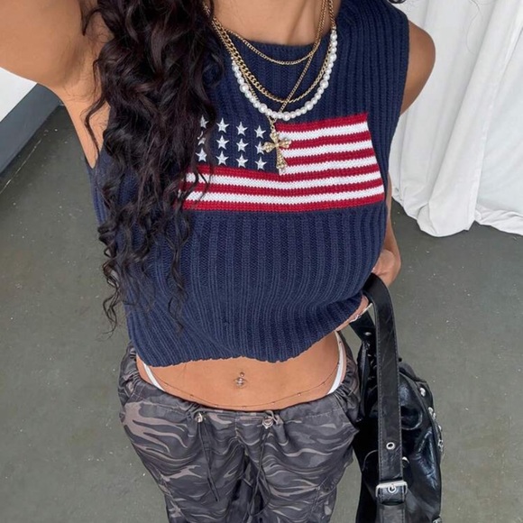 StreetHx Streetwear Women Spring/Summer Usa Flag Design...